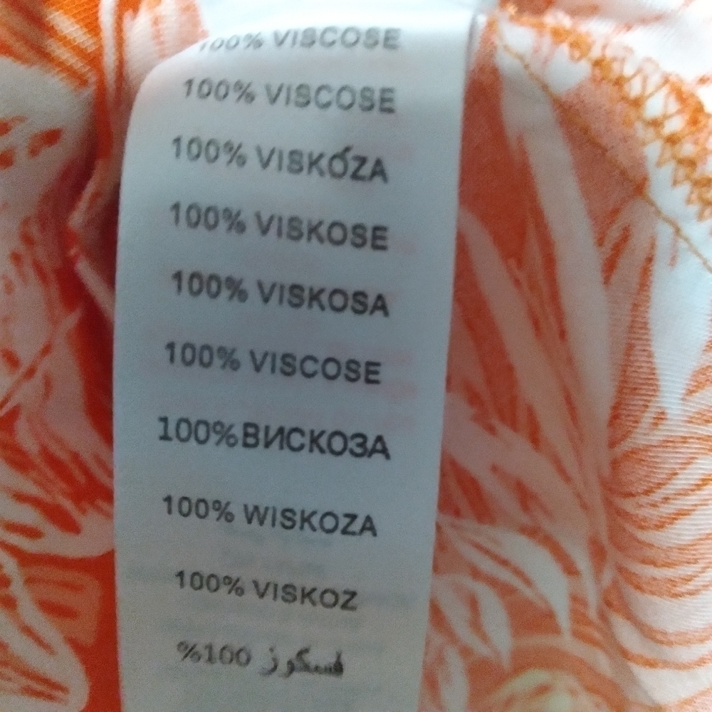 🦋 Apricot Orange Palm Leaf Dress Medium - Picture 6 of 9